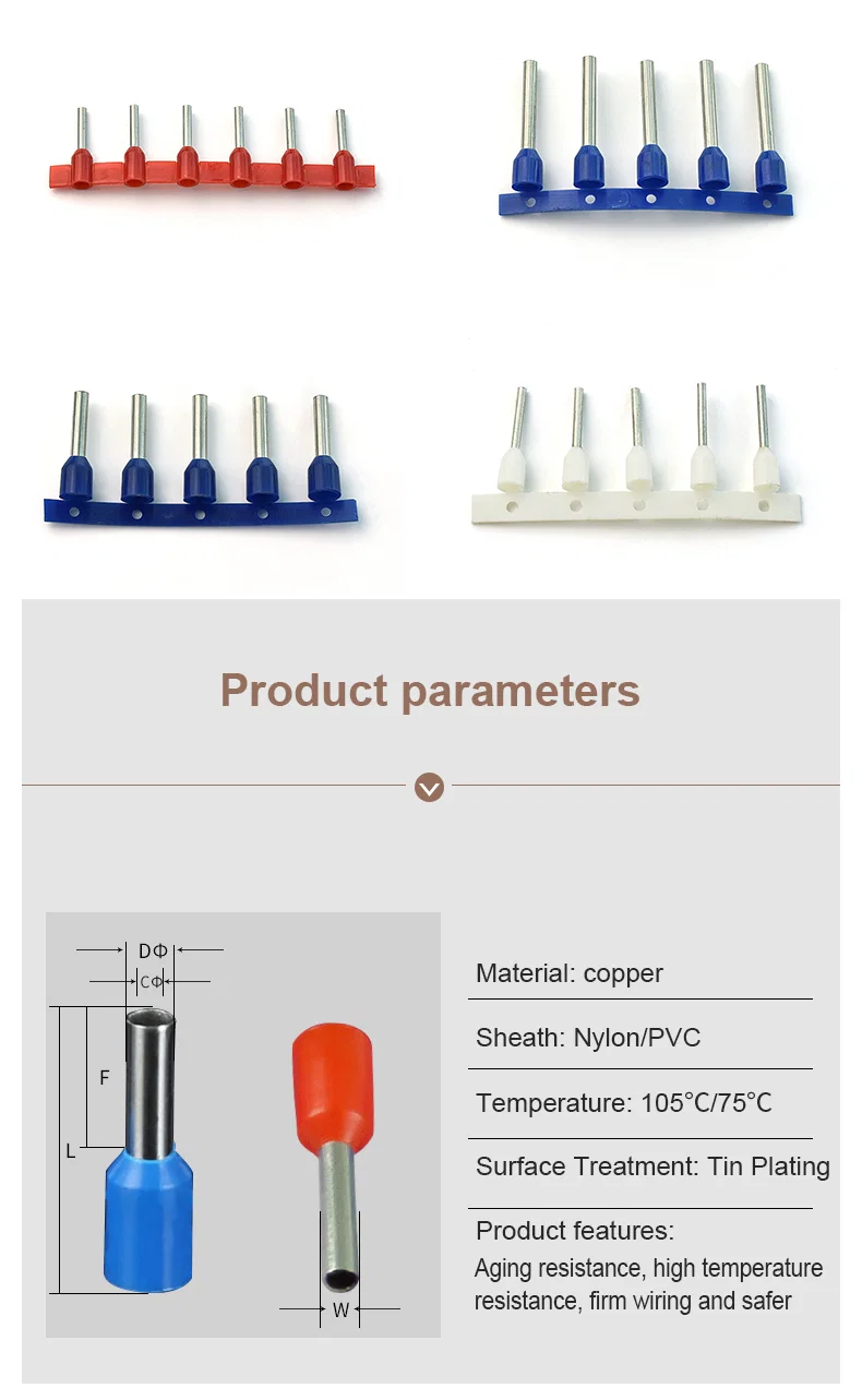 Pin Terminal, Insulated Round Terminal, Tube Terminals