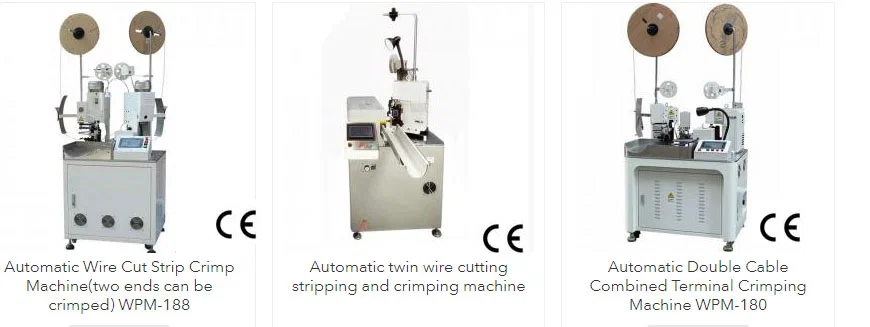 Tam tel kesme, soyma ve terminál krimplama için tam otomatik makineler.