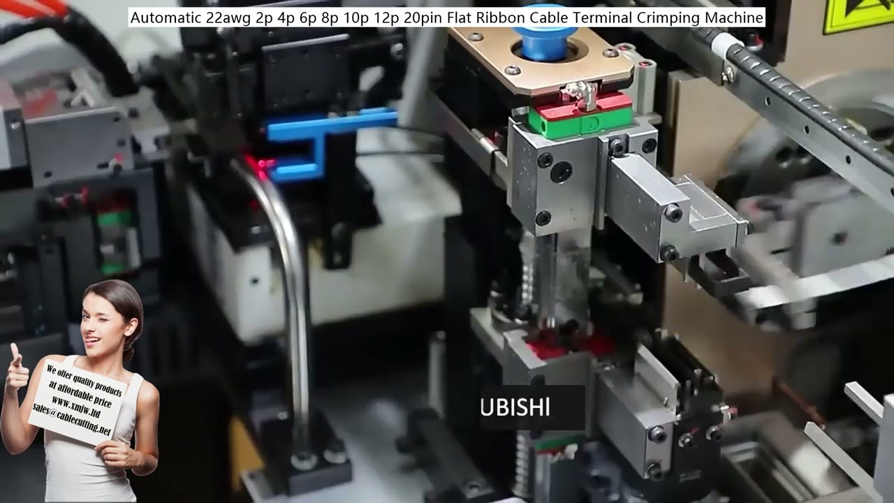 Otomatik 22 AWG 2P 4P 6P 8P 10P 12P 20 Pin Düz Kablo Terminal Sıkma Makinesi