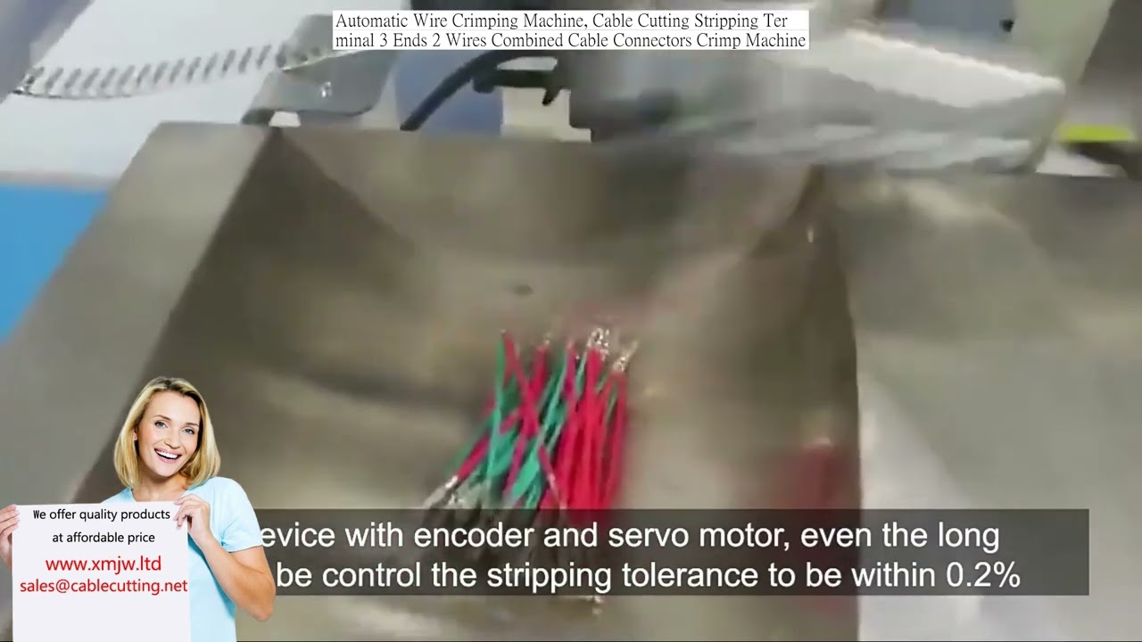 3 Uçlu 2 Telli Kablo Konnektörü İçin Otomatik Kablo Kırpma ve Sıyırma Makinesi | Terminal Kıvırma